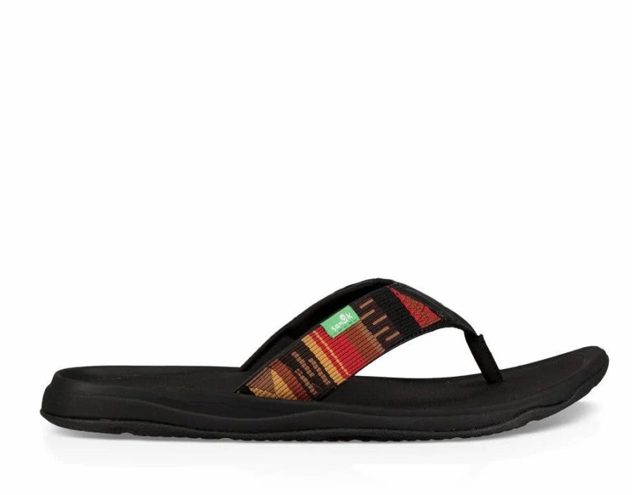 Footwear * | Sanuk Mens Sandals Tripper H2O Yeah Lx Black / Blanket (Bblnk)