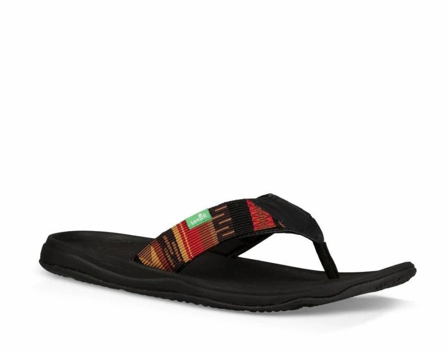 Footwear * | Sanuk Mens Sandals Tripper H2O Yeah Lx Black / Blanket (Bblnk)