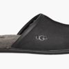 Footwear * | Ugg Mens Slipper Scuff Leather Black