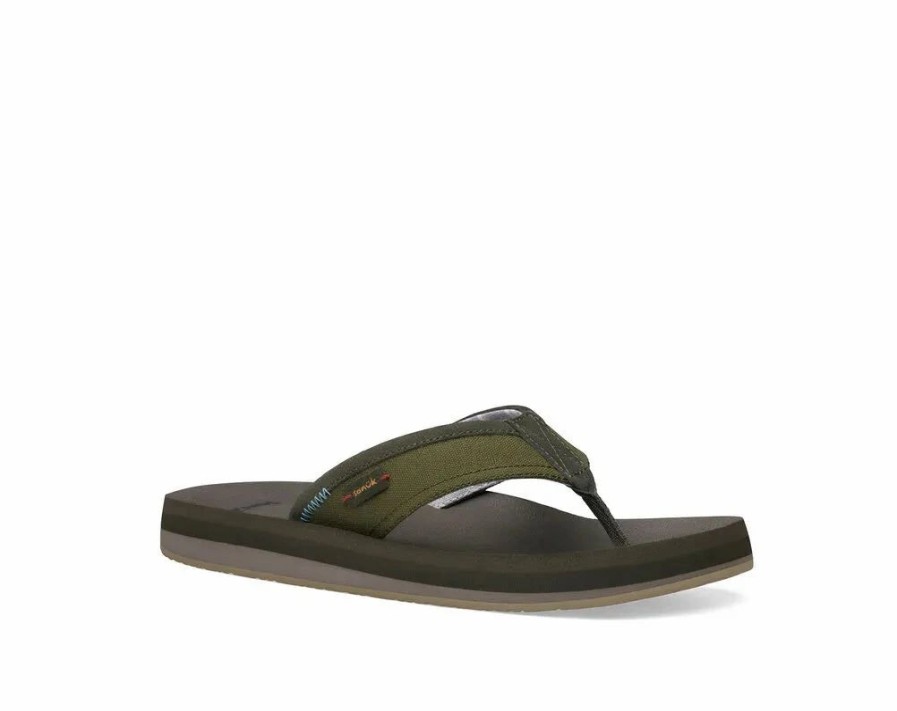 Footwear * | Sanuk Mens Sandals Big Swell St+ Dark Olive (Dol)