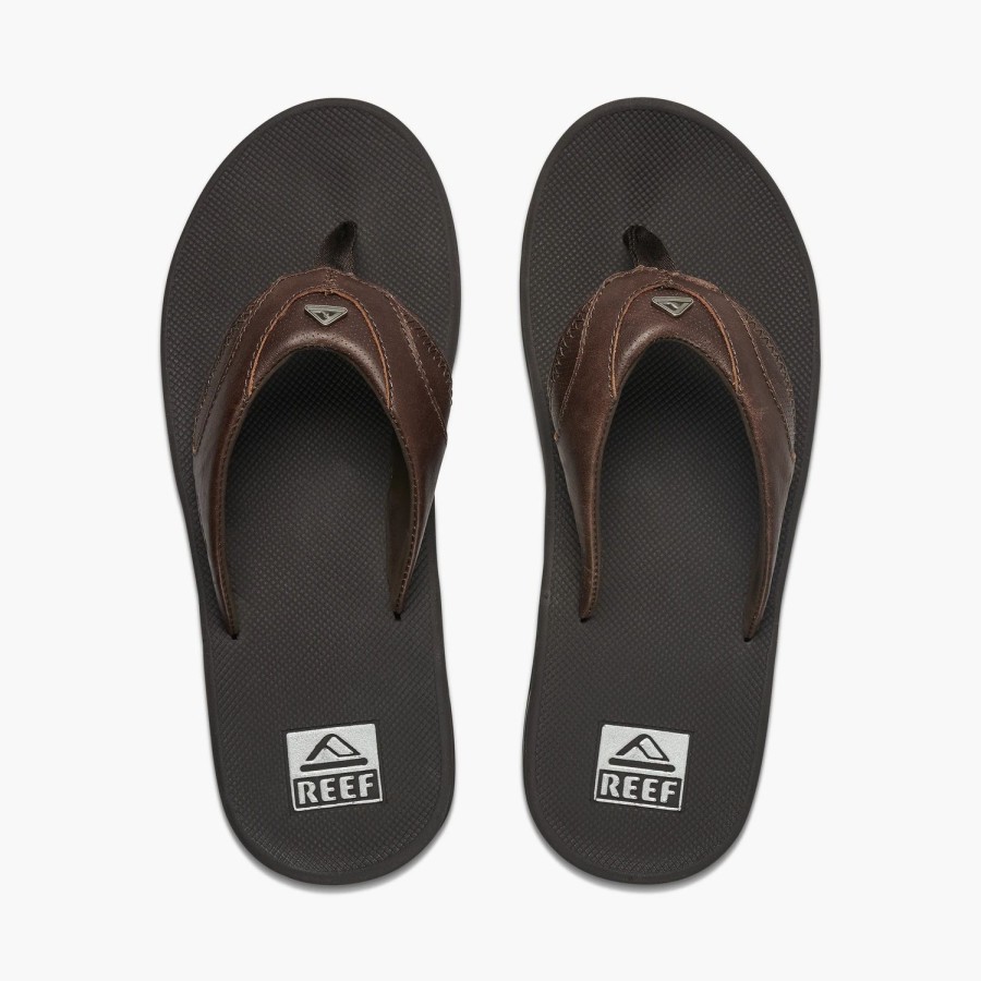 Footwear * | Reef Mens Sandals Leather Fanning Lux Espresso