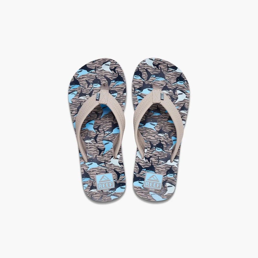 Footwear * | Reef Kids Sandals Kids Ahi Tan Sharks