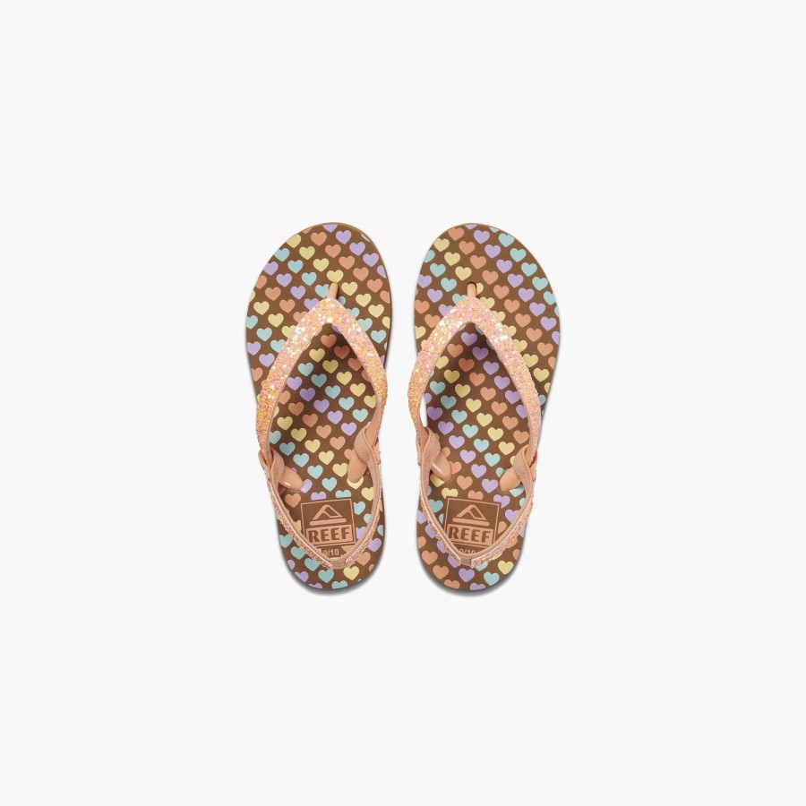 Footwear * | Reef Kids Sandals Little Kids Stargazer Prints Mini Hearts