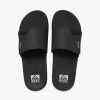 Footwear * | Reef Mens Sandals Fanning Slide Black/Silver (Blk/Silv)