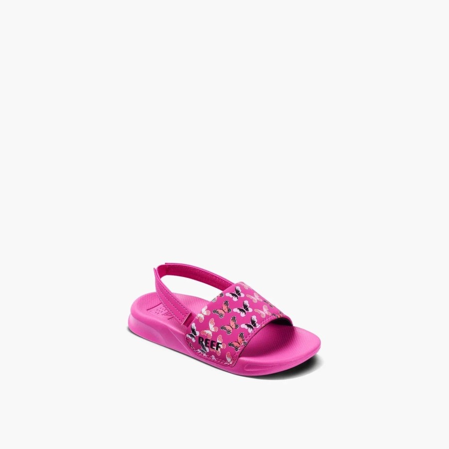 Footwear * | Reef Kids Sandals Little One Slide Orchid Butterfly