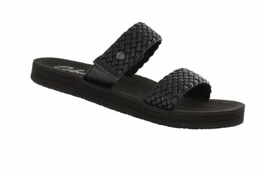 Footwear * | Cobian Womens Sandals Braided Bounce Slide Black (Blk)