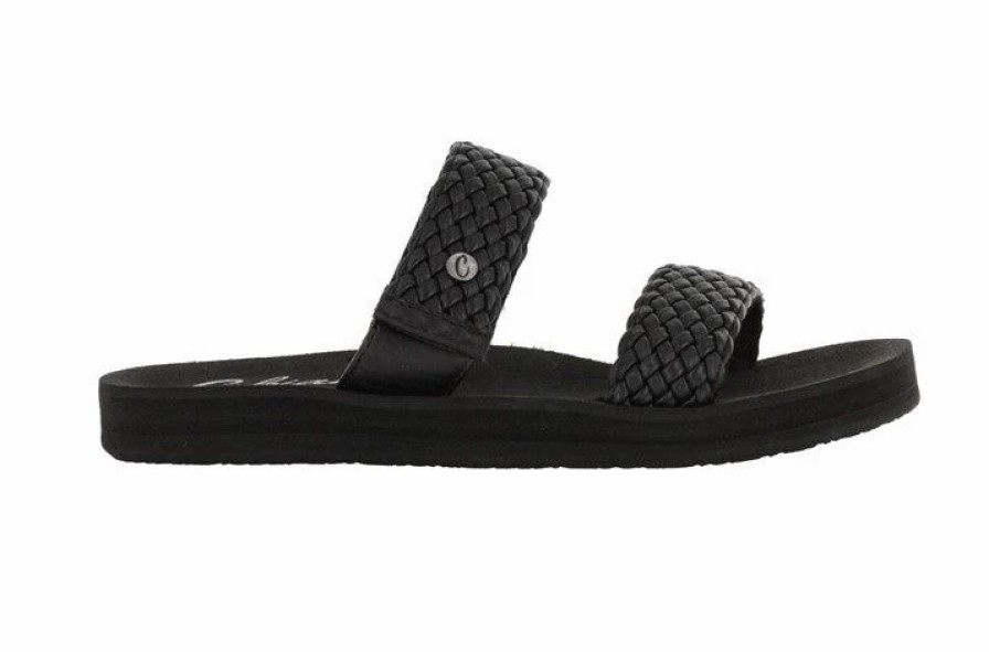 Footwear * | Cobian Womens Sandals Braided Bounce Slide Black (Blk)