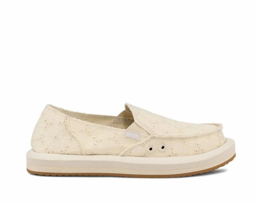 Footwear * | Sanuk Womens Shoes Donna St Daisy Lace White (Wht)