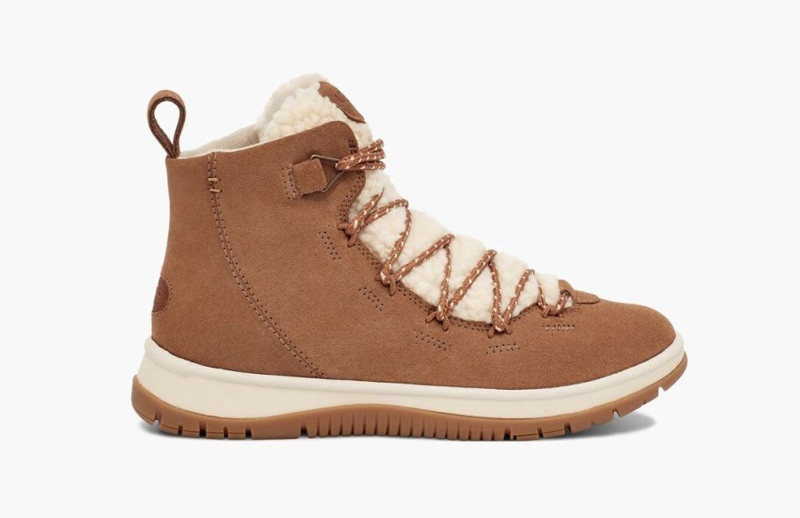 Footwear * | Ugg Womens Boot Lakesider Heritage Mid Chestnut Suede