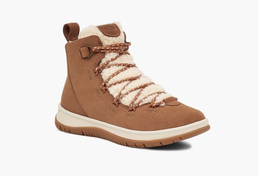 Footwear * | Ugg Womens Boot Lakesider Heritage Mid Chestnut Suede