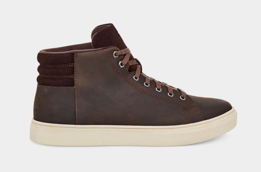 Footwear * | Ugg Mens Boot Baysider High Weather Grizzly Leather