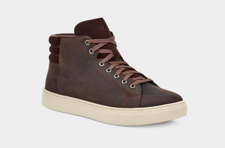 Footwear * | Ugg Mens Boot Baysider High Weather Grizzly Leather