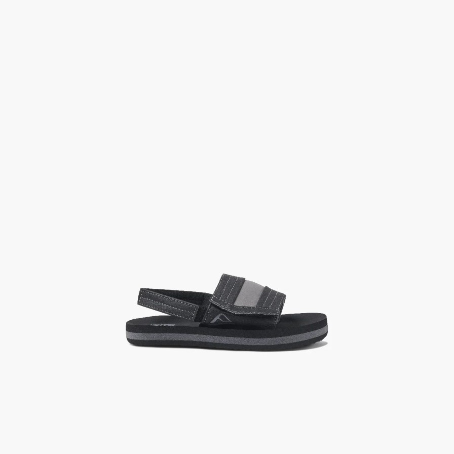 Footwear * | Reef Kids Sandals Little Ahi Slide Black (Bla)