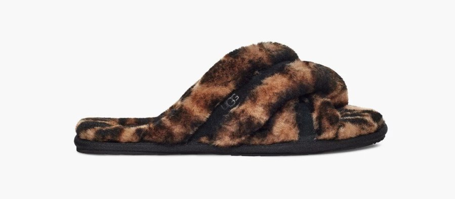 Footwear * | Ugg Womens Slippers Scuffita Panther Print Butterscotch