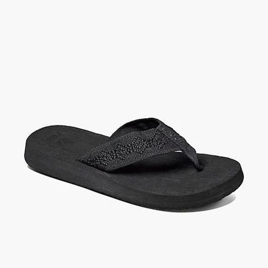 Footwear * | Reef Womens Sandals Sandy Black/Black