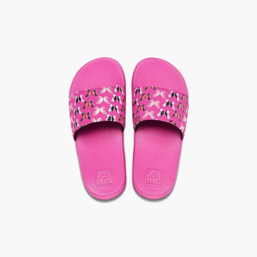 Footwear * | Reef Kids Sandals One Slide Orchid Butterfly