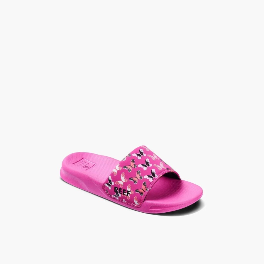 Footwear * | Reef Kids Sandals One Slide Orchid Butterfly