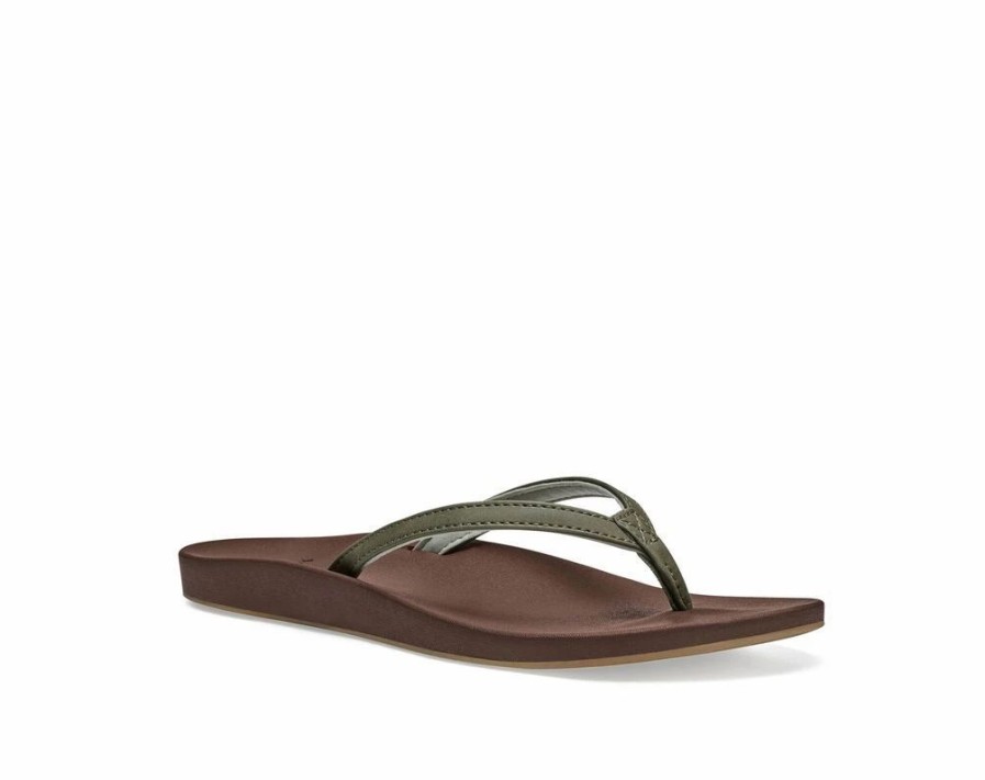 Footwear * | Sanuk Womens Sandals Cosmic Yoga Joy Burnt Olive (Btol)