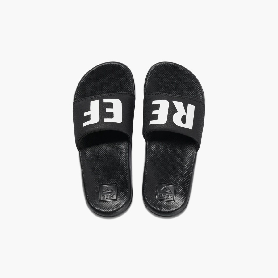 Footwear * | Reef Kids Sandals One Slide Black/White