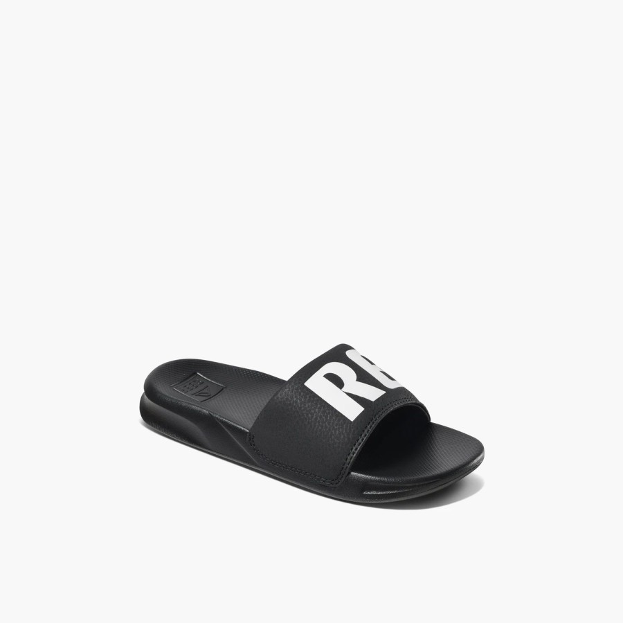 Footwear * | Reef Kids Sandals One Slide Black/White