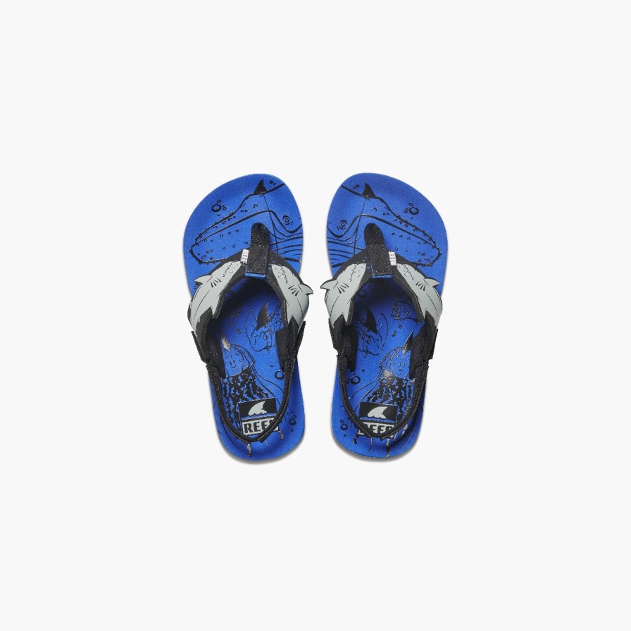 Footwear * | Reef Kids Sandals Little Ahi Shark Blue Shark (Ush)