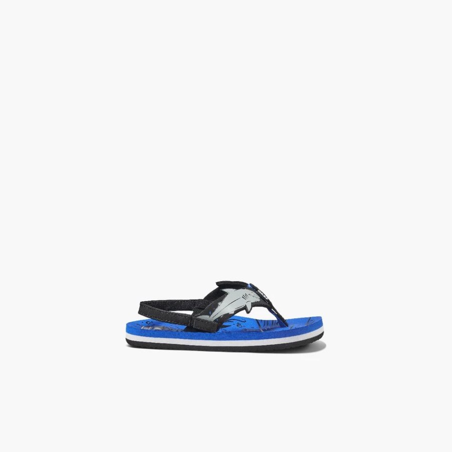 Footwear * | Reef Kids Sandals Little Ahi Shark Blue Shark (Ush)