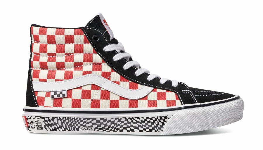 Footwear * | Vans Mens Shoes Sk8-Hi Reissue Grosso '84 Black/Red Check (428)