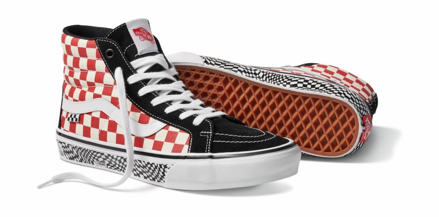 Footwear * | Vans Mens Shoes Sk8-Hi Reissue Grosso '84 Black/Red Check (428)